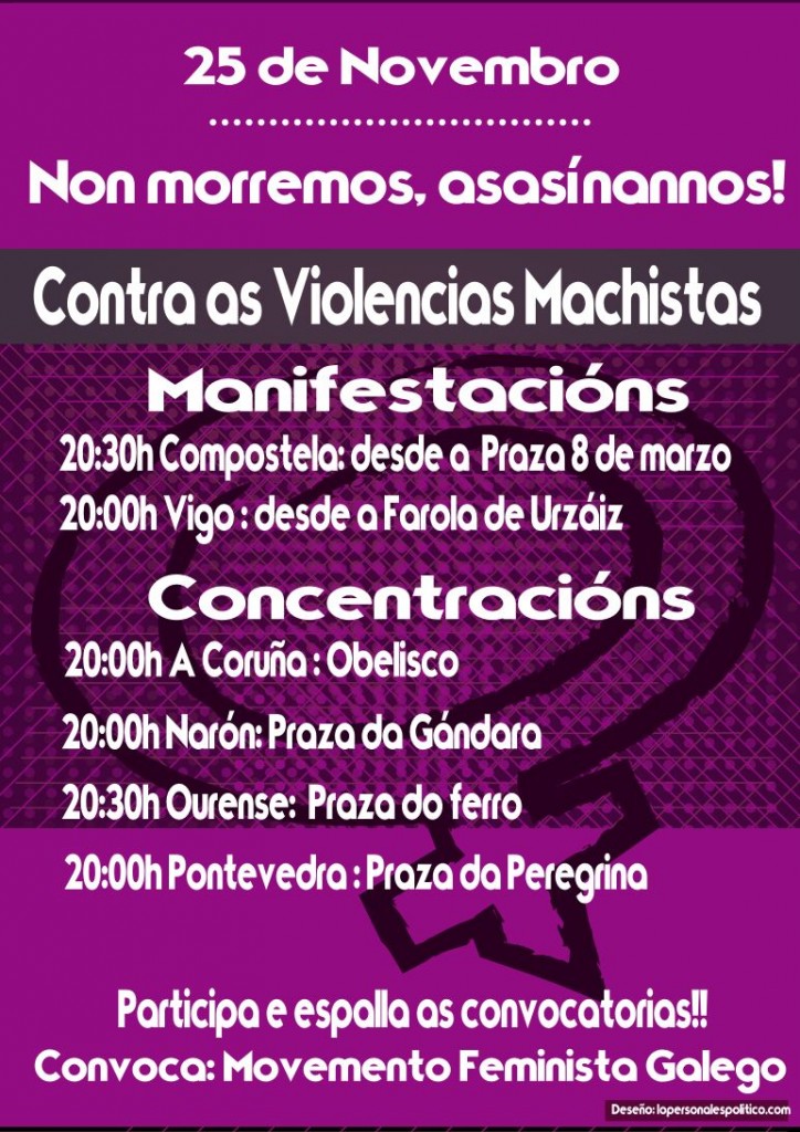 Cartel Contra a violencia machista 25 de Nov